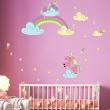 Wall decals for kids - Wall decals unicorns and the magic rainbow - ambiance-sticker.com