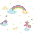 Wall decals for kids - Wall decals unicorns and the magic rainbow - ambiance-sticker.com