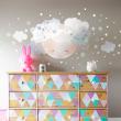 Wall decals for kids - Wall decals bohemian moon, clouds and stars - ambiance-sticker.com