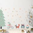 Christmas wall decals - Wall decals Christmas fir tree and scandinavian animals - ambiance-sticker.com