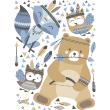 Wall decals for kids - Feather hunter bear cub wall decal - ambiance-sticker.com