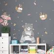Wall decals for kids - Teddy bear and indians owls stickers wall decal - ambiance-sticker.com