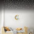 Animals wall stickers - Stickers cute bear on the moon and 100 stars + 100 phosphorescent stars - ambiance-sticker.com