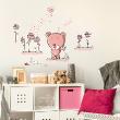 Animals wall decals - Teddy bear and flower field stickers - ambiance-sticker.com