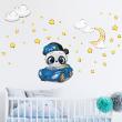 Wall decals for kids - Wall decals panda by car and 60 stars - ambiance-sticker.com