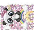 Wall decals for kids - Wall decals panda on the rainbow and 70 stars - ambiance-sticker.com