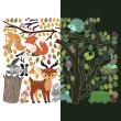 Wall decals for kids - Wall decals glow in the dark animals in autumn forest - ambiance-sticker.com