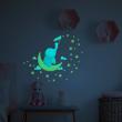 Wall decals glow in the dark - Wall decals glow in the dark elephant and rabbit catch the stars + 110 stars - ambiance-sticker.com
