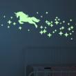 Phosphorescent  wall decals -  Wall decal Glow in the dark unicorn riding the stars - ambiance-sticker.com