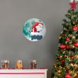 Glow in the dark wall decals - Wall decal phosphorescent moon + santa claus in the fireplace - ambiance-sticker.com