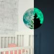 Glow in the dark wall decals - Wall decal phosphorescent moon + Christmas tree - ambiance-sticker.com