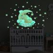 Wall decals for kids - Wall decals glow in the dark fox in the stars + 40 stars - ambiance-sticker.com