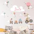Wall decals Names - Wall decal animals and flying balloons customizable names - ambiance-sticker.com