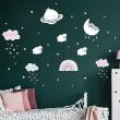Animals wall decals - Wall decals scandinavian clouds friends of stars and moon - ambiance-sticker.com