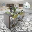 Wall decal tiles floor tiles - Wall decal cement floor tiles Paulo non-slip - ambiance-sticker.com