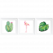 Wall decals design - 3 frames wall decal flamingo tropical - ambiance-sticker.com