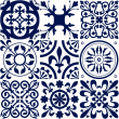 wall decal cement tiles - 9 wall decal tiles azulejos vintage antique ornaments - ambiance-sticker.com