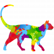 Wall decals design - Wall decal cat pop art - ambiance-sticker.com