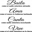 Wall decals with quotes - Wall decal – Baila, ama, canta, vive… - ambiance-sticker.com