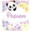 Wall decals Names - Wall decal baby girl panda on the cloud customizable names - ambiance-sticker.com