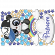 Wall sticker Names - Wall sticker panda boy on rainbow customizable names - ambiance-sticker.com