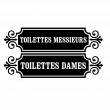 WC wall decals -Wall decal doors Bathroom Messieurs - Toilettes Dames - ambiance-sticker.com