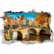 Wall decals landscape - Wall stickers Landscape springtime perfume on the Amsterdam canal - ambiance-sticker.com