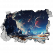 Wall decals landscape - Wall decal landscape view of the universe - ambiance-sticker.com