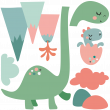 Wall decals for kids - Wall stickers dinosaurs in the mountains - ambiance-sticker.com