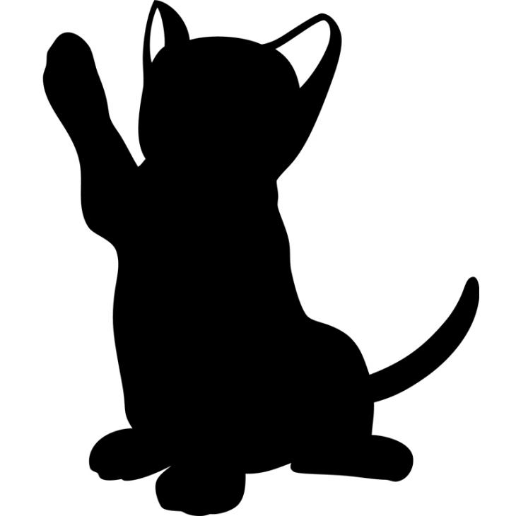 Wall decals Chalckboards - Wall decal Silhouette little cat - ambiance-sticker.com