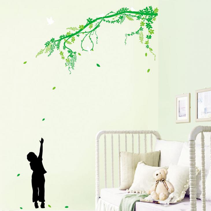 Figures wall decals - Wall decal Tree branch and birds - ambiance-sticker.com