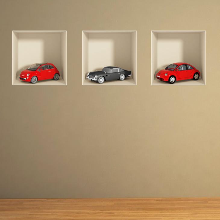 Wall decals 3D - Wall 3D cars - ambiance-sticker.com