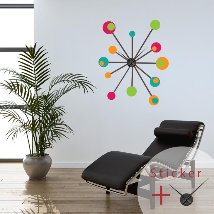 Clock Wall decals - Wall decal runde - ambiance-sticker.com