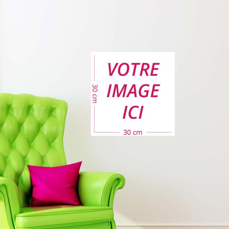 Wall decals for doors -  Wall decal Customizable square image H30 x L30 cm - ambiance-sticker.com