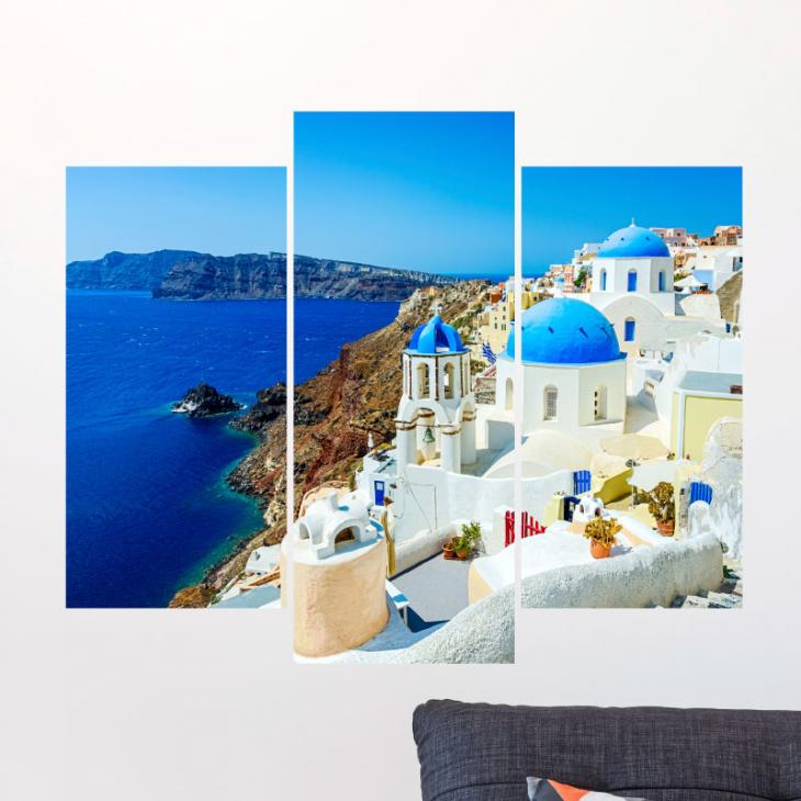 Landscape of a Greek city by the sea - ambiance-sticker.com
