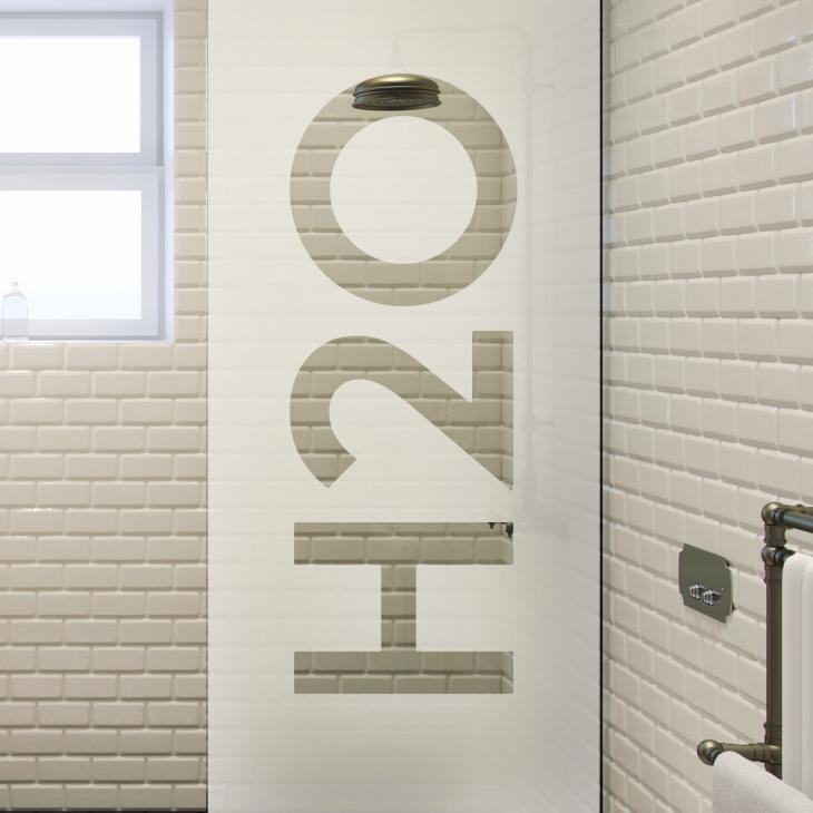 Wall decals for doors -H2O Shower door wall decal - ambiance-sticker.com