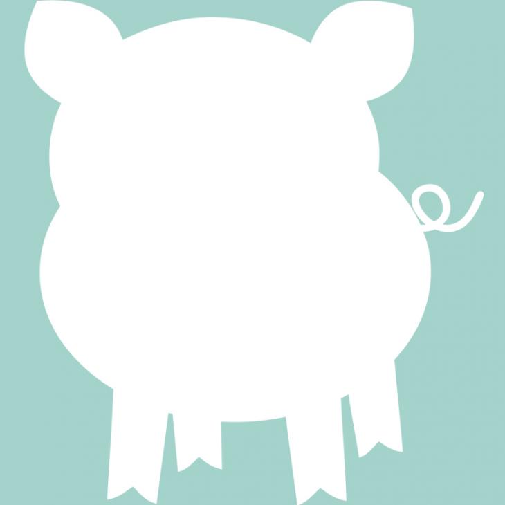 Wall decals whiteboards - Wall decal Silhouette little pig - ambiance-sticker.com