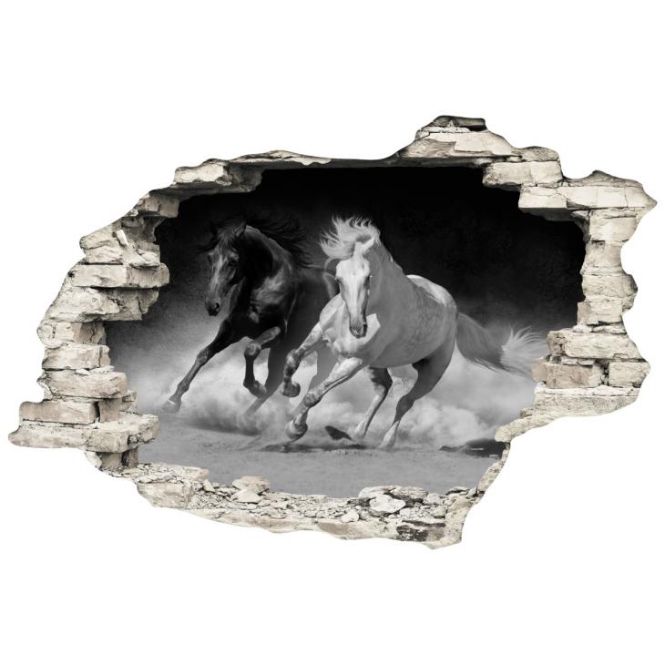Wall decals landscape - Wall decal Landscape Horses at the seaside - ambiance-sticker.com