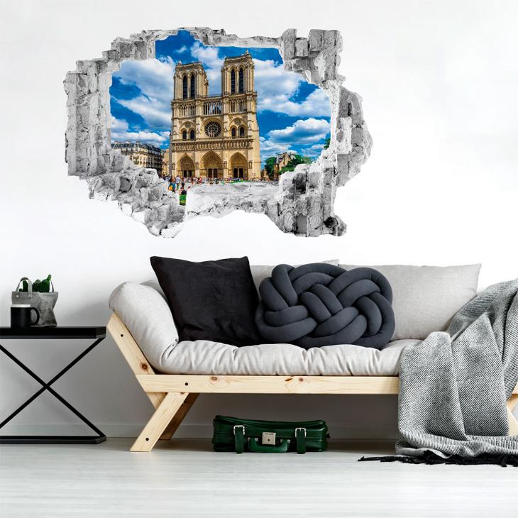 Wall decals landscape - Wall decal Landscape The Cathedral of Notre Dame de Paris - ambiance-sticker.com