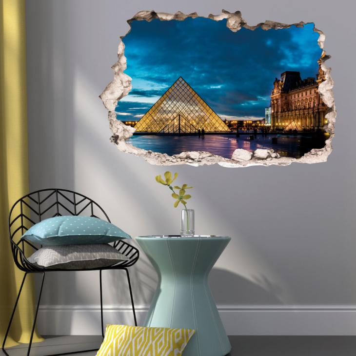 Wall decals landscape - Wall decal Landscape Glass pyramid of the Louvre - ambiance-sticker.com