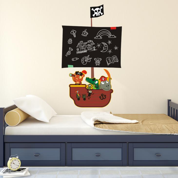 Wall decals for babies Pirate boat blackboard wall decal - ambiance-sticker.com