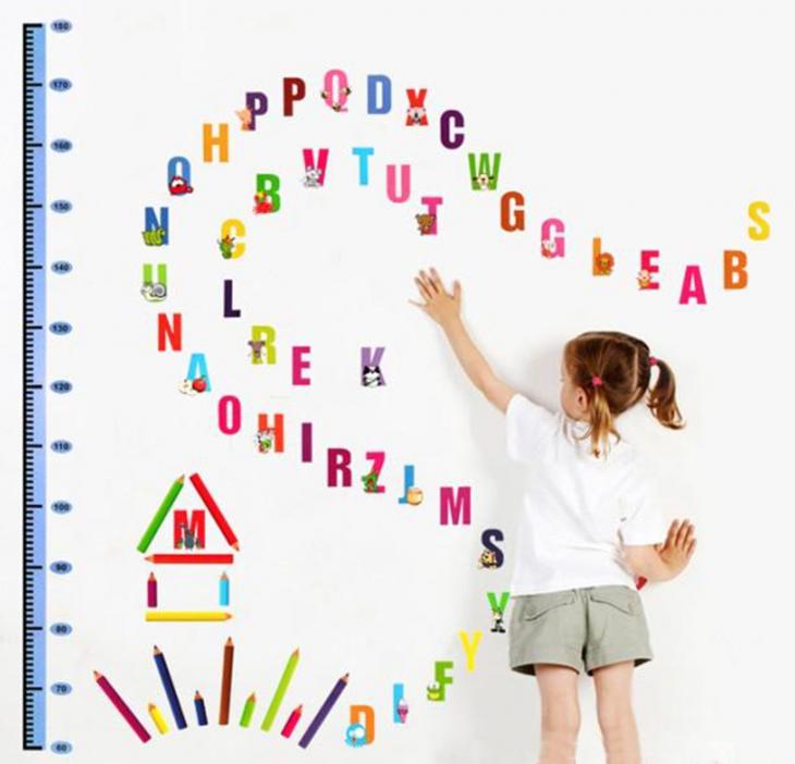 Wall decals for kids - Alphabet and pens kidmeter wall decal - ambiance-sticker.com