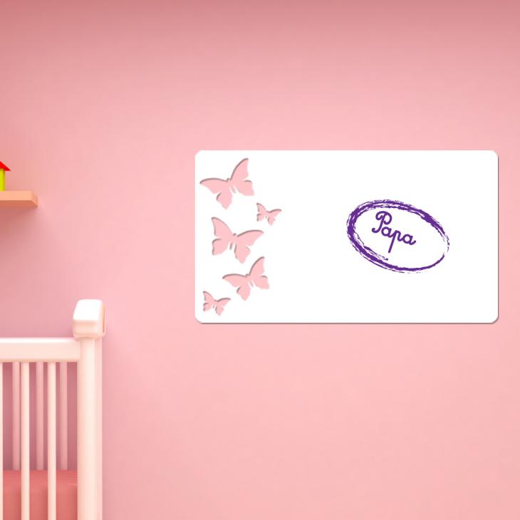 Tableau blanc butterflies - ambiance-sticker.com
