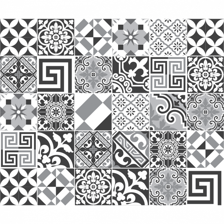 wall decal cement tiles - 30 wall decal cement tiles azulejos melania - ambiance-sticker.com