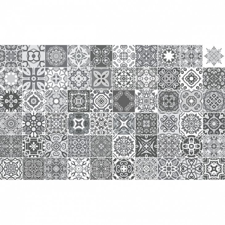 wall decal cement tiles - 60 wall decal cement tiles azulejos adalia - ambiance-sticker.com