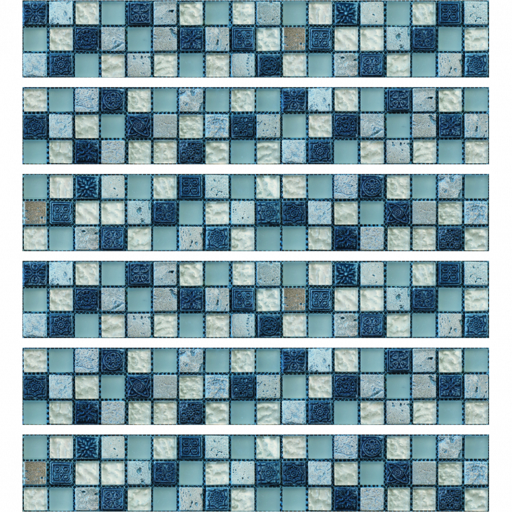 Pack of 6 frieze cement tiles  - Pack of 6 frieze cement tiles  artemis - ambiance-sticker.com