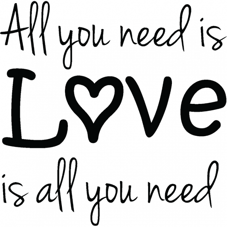 Wall decals with quotes - Wall decal All You need is love is all you need - ambiance-sticker.com