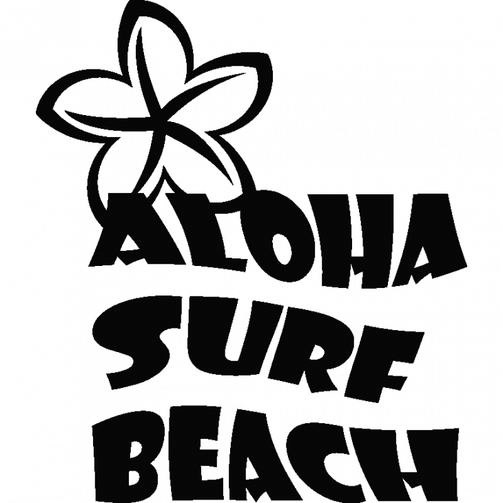 Wall decals with quotes - Wall decal aloha surf beach - ambiance-sticker.com