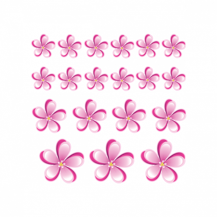 Car wall decals - Car lots of pink flowers wall decal - ambiance-sticker.com