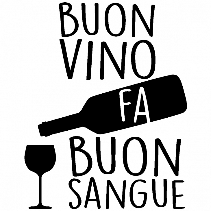 Wall decals with quotes - Wall decal Buon vino fa buon sangue decoration - ambiance-sticker.com